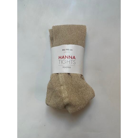 NEW Hanna Andersson Gold Shimmer Tights - Picture 1 of 2